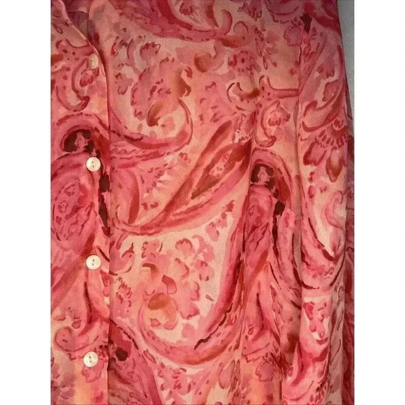 Vintage Ann Taylor sheer Pink Long sleeve silk button-up blouse size 8 - Picture 4 of 12